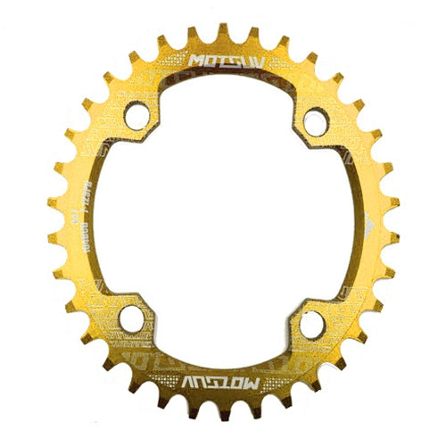 MOTSUV Narrow Wide Chainring MTB  Bicycle 104BCD Tooth Plate Parts(Yellow) - Bicycle Brake Parts by MOTSUV | Online Shopping South Africa | PMC Jewellery | Buy Now Pay Later Mobicred