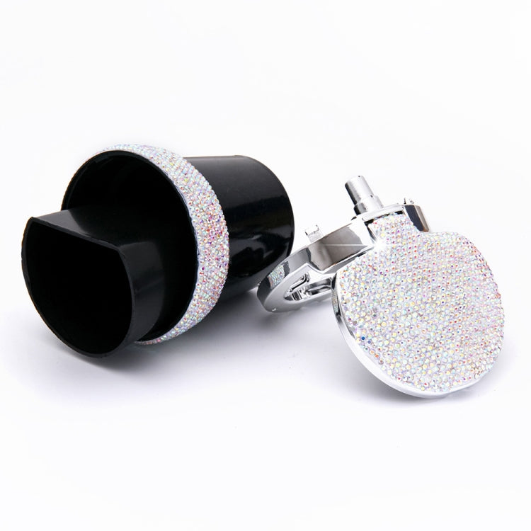 Studded Diamond Car Ashtray with Led Lamp(Bright Black) - Ashtrays by PMC Jewellery | Online Shopping South Africa | PMC Jewellery | Buy Now Pay Later Mobicred