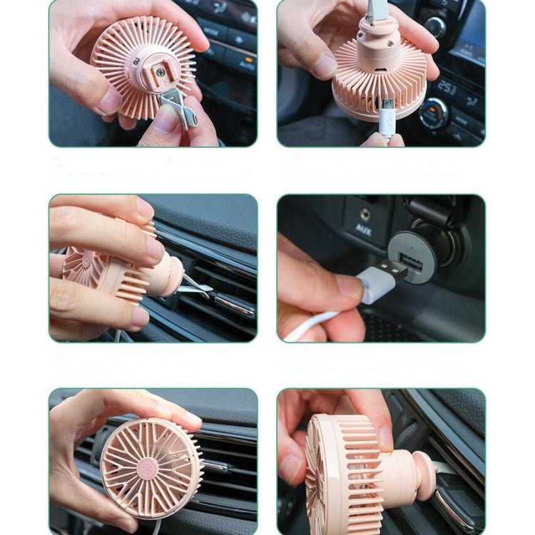 Car Vent Fan Multi-function USB Interface Mini LED Lamp Car Fan(Black) - Heating & Fans by PMC TechLife | Online Shopping South Africa | PMC TechLife