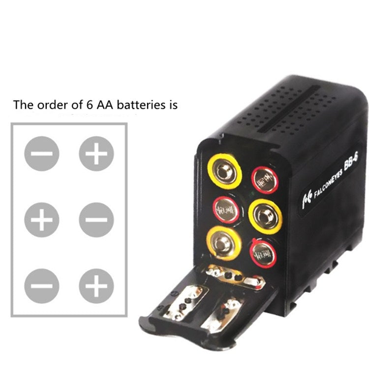 BB-6 AA Battery Box To F970 Box Universal Battery Box for LED Camera Light Fill Light - Battery Storage Box by PMC TechLife | Online Shopping South Africa | PMC TechLife | Buy Now Pay Later Mobicred