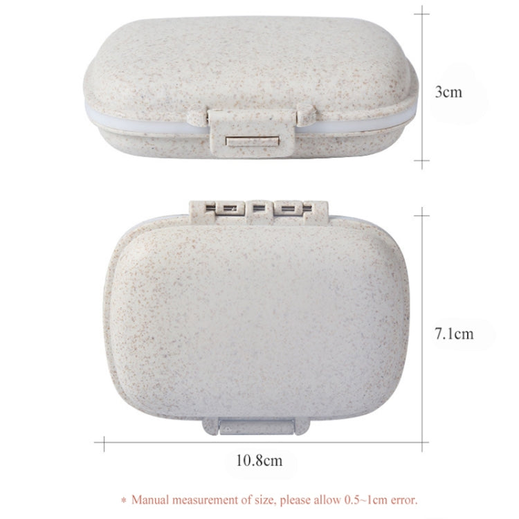 3 PCS 8-Grid Double-layer Portable Mini Straw Pill Storage Box(Wheat Green) - free shipping - PMC TechLife - Order now!