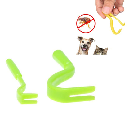 2 PCS Pet Catcher Flea Clipper Animal Deworming Pull Hard Tick Extractor Cats and Dogs Lice Scavenging Flea Hook(Green) - Flea & Tick Control by PMC Jewellery | Online Shopping South Africa | PMC Jewellery