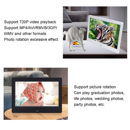 DPF-706-2.4G 7 inch Digital Photo Frame LED Wall Mounted Advertising Machine, Plug:EU Plug(Black) - 1.5-7.0 inch by PMC Jewellery | Online Shopping South Africa | PMC Jewellery | Buy Now Pay Later Mobicred