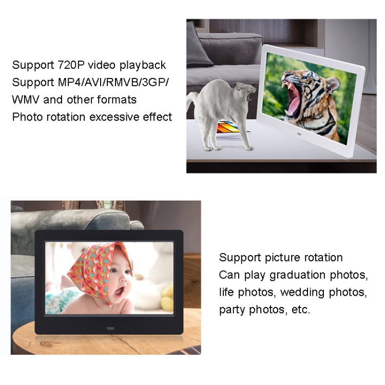 DPF-706 7 inch Digital Photo Frame LED Wall Mounted Advertising Machine, Plug:EU Plug(White) - 1.5-7.0 inch by PMC Jewellery | Online Shopping South Africa | PMC Jewellery