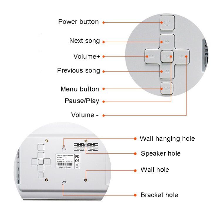 DPF-706 7 inch Digital Photo Frame LED Wall Mounted Advertising Machine, Plug:AU Plug(Black) - 1.5-7.0 inch by PMC Jewellery | Online Shopping South Africa | PMC Jewellery | Buy Now Pay Later Mobicred