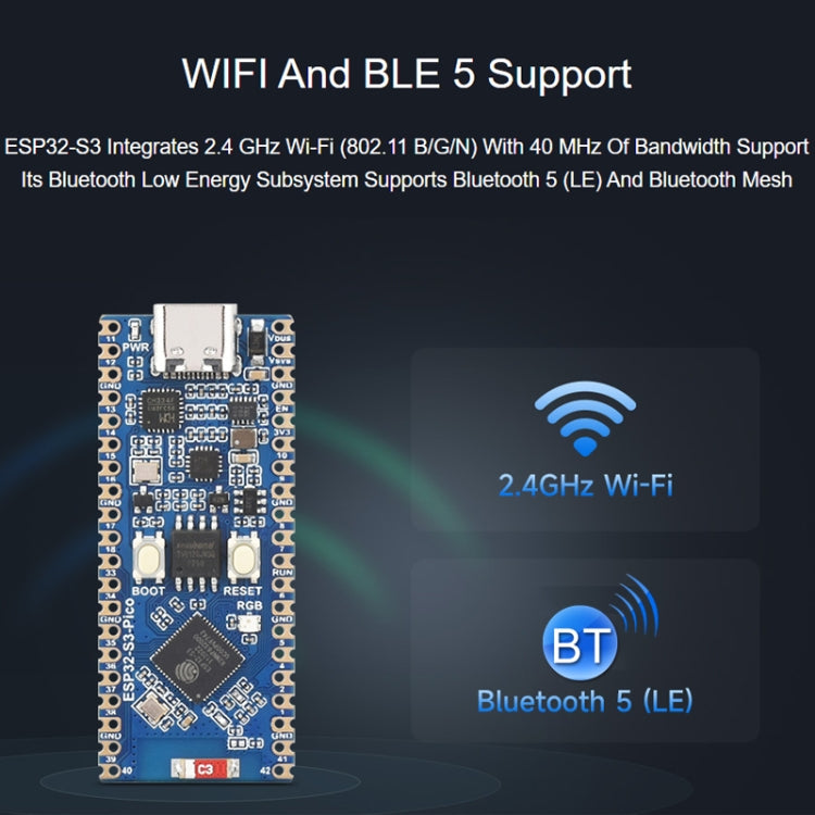 Waveshare ESP32-S3 Microcontroller, 2.4 GHz Wi-Fi Development Board Dual-core Processor - Arduino Nucleo Accessories by Waveshare | Online Shopping South Africa | PMC Jewellery | Buy Now Pay Later Mobicred