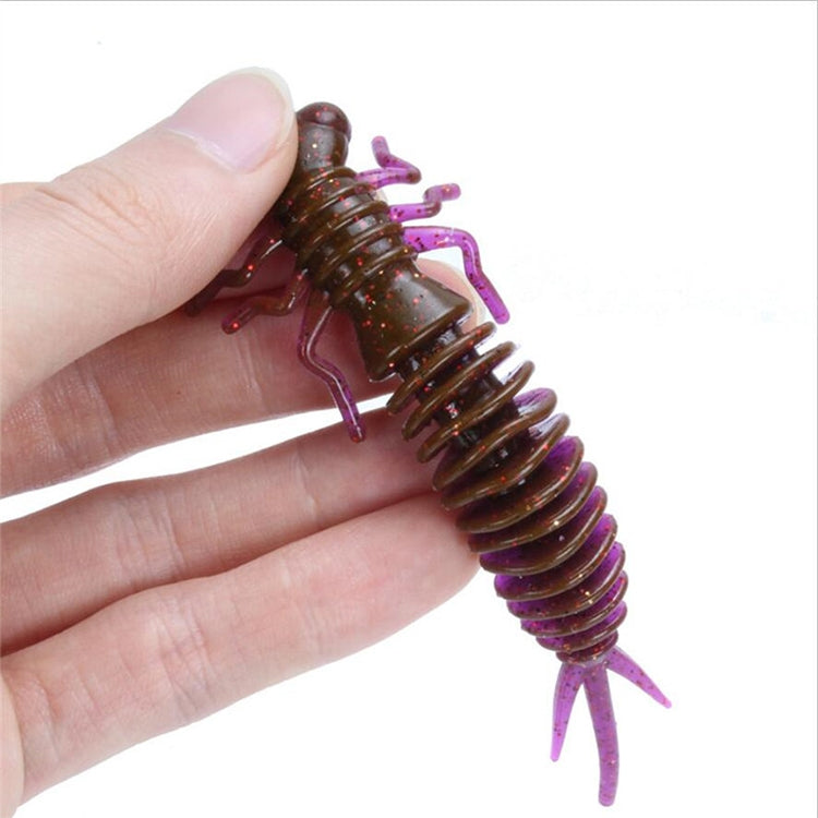 15 PCS 8-color Larvae Silicone Soft Bait Lure Bait, Size:75MM(Blue) - Fishing Lures by PMC TechLife | Online Shopping South Africa | PMC TechLife