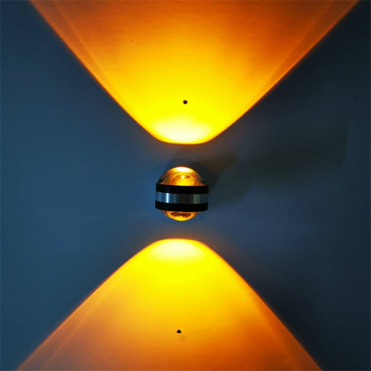 LED Up And Down Light Wall Light Double-Sided Crystal Aluminum Lights Upper Outlet, Power:2W(Yellow Light) - Wall Lamps by PMc TechLife | Online Shopping South Africa | PMc TechLife | Buy Now Pay Later Mobicred