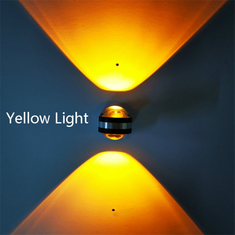 LED Up And Down Light Wall Light Double-Sided Crystal Aluminum Lights Upper Outlet, Power:2W(Yellow Light) - Wall Lamps by PMc TechLife | Online Shopping South Africa | PMc TechLife | Buy Now Pay Later Mobicred