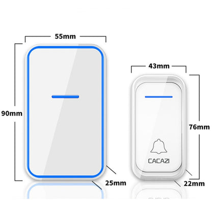 CACAZI A68-2 One to Two Wireless Remote Control Electronic Doorbell Home Smart Digital Wireless Doorbell, Style:US Plug(White) - Wireless Doorbell by CACAZI | Online Shopping South Africa | PMC Jewellery