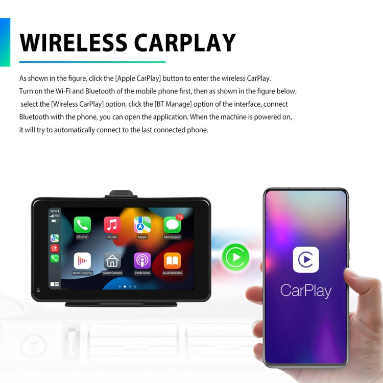 A3135 7 Inch HD Wired Smart Screen With Wireless CarPlay + Android Auto + Android With With 32G Memory Card - Car MP3 & MP4 & MP5 by PMC Jewellery | Online Shopping South Africa | PMC Jewellery | Buy Now Pay Later Mobicred