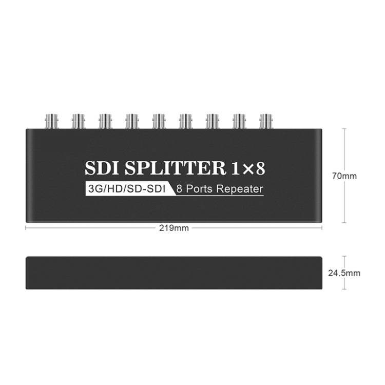 1 In 8 Out SD-SDI / HD-SDI / 3G-SDI Distribution Amplifier Video SDI Splitter(EU Plug) - Splitter by PMC Jewellery | Online Shopping South Africa | PMC Jewellery | Buy Now Pay Later Mobicred