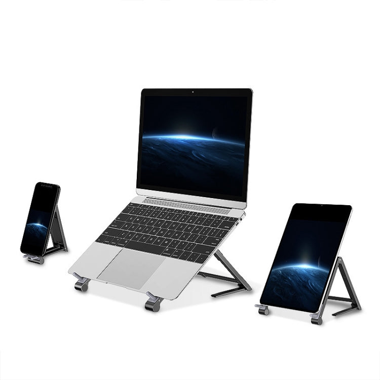 Oatsbasf 03040 Metal Mini Notebook Stand Aluminum Alloy Computer Cooling Folding Bracket(Silver) - Laptop Stand by Oatsbasf | Online Shopping South Africa | PMC Jewellery | Buy Now Pay Later Mobicred