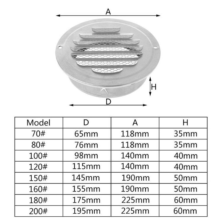 200mm External Wall Stainless Steel Flat Head Rain and Insect Proof Bird Hood - free shipping - PMC TechLife - Order now!