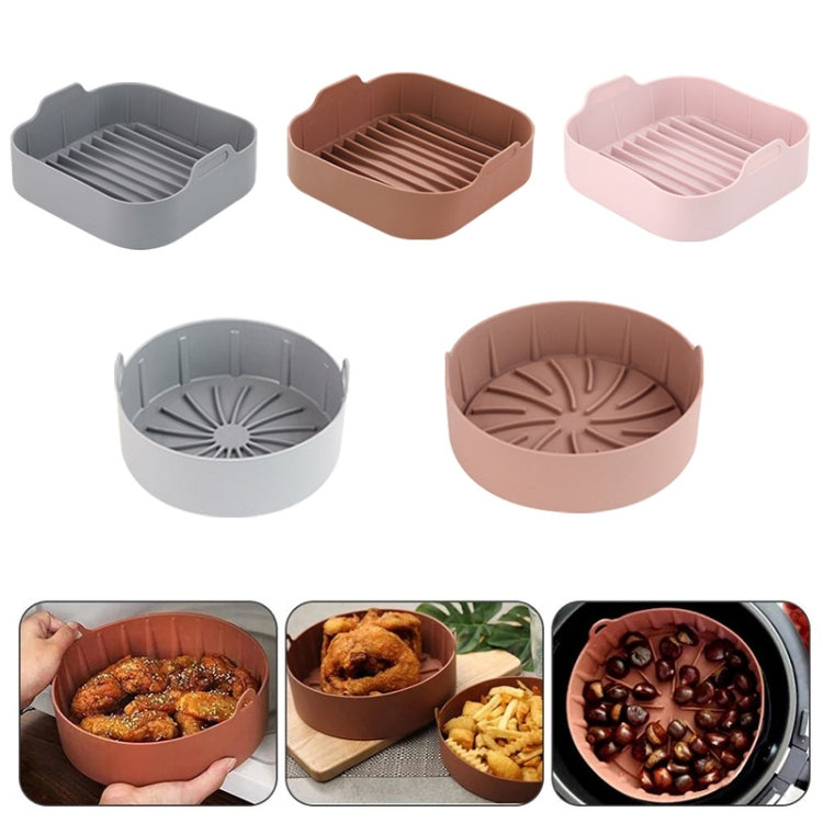 Air Fryer Silicone Grill Pan Accessories, Size: Round 22 cm(Pink) - Baking mat & Bakewares by PMc TechLife | Online Shopping South Africa | PMc TechLife | Buy Now Pay Later Mobicred