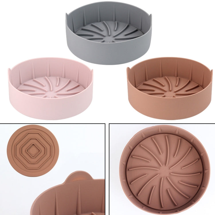 Air Fryer Silicone Grill Pan Accessories, Size: Round 19 cm(Pink) - Baking mat & Bakewares by PMc TechLife | Online Shopping South Africa | PMc TechLife | Buy Now Pay Later Mobicred