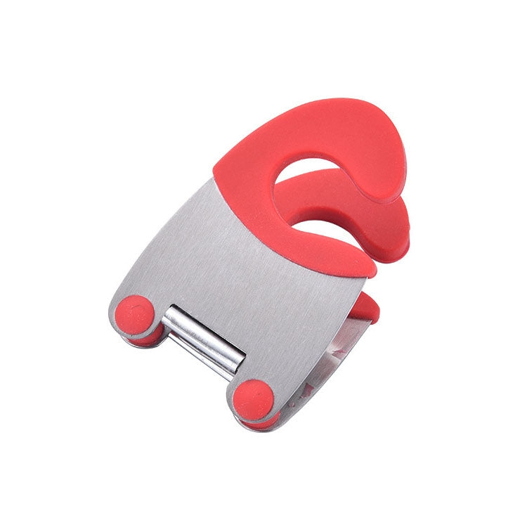 Stainless Steel Plastic Pan Edge Clamp Anti-Scald Rubber Bracket Kitchen Gadgets(Red) - Food Clips & Clips by PMC Jewellery | Online Shopping South Africa | PMC Jewellery | Buy Now Pay Later Mobicred