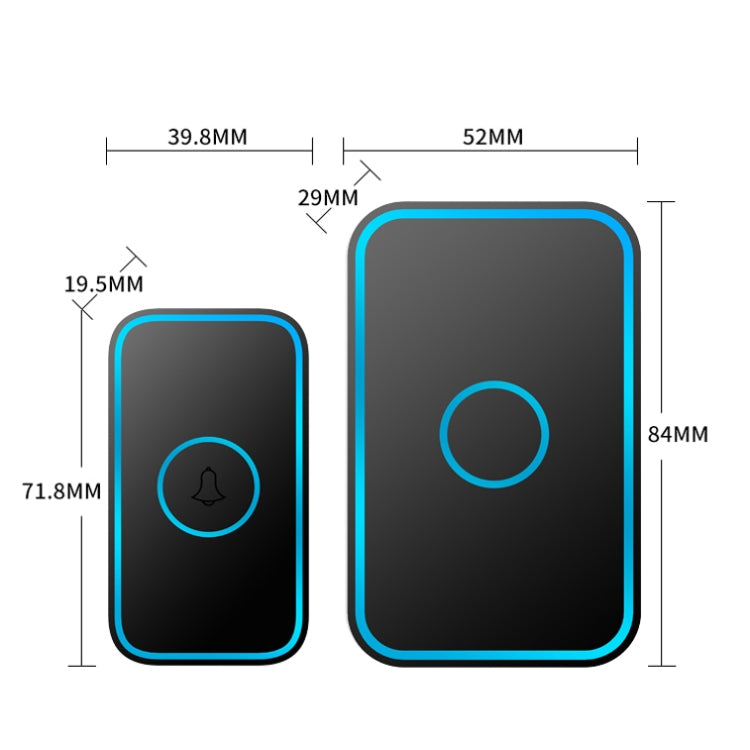 CACAZI A78 Long-Distance Wireless Doorbell Intelligent Remote Control Electronic Doorbell, Style:EU Plug(Elegant Black) - Wireless Doorbell by CACAZI | Online Shopping South Africa | PMC TechLife | Buy Now Pay Later Mobicred