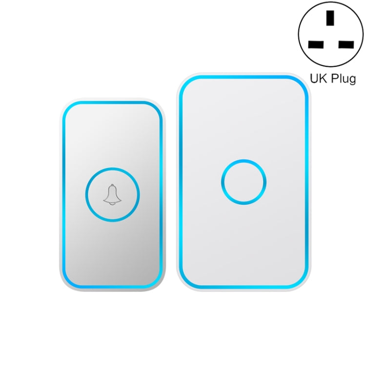 CACAZI A78 Long-Distance Wireless Doorbell Intelligent Remote Control Electronic Doorbell, Style:UK Plug(Bright White) - Wireless Doorbell by CACAZI | Online Shopping South Africa | PMC TechLife | Buy Now Pay Later Mobicred