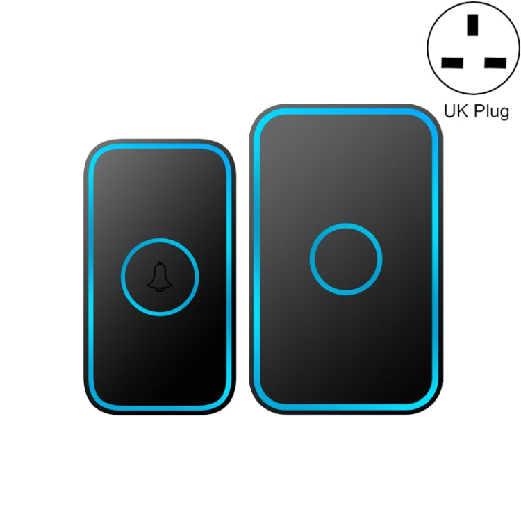 CACAZI A78 Long-Distance Wireless Doorbell Intelligent Remote Control Electronic Doorbell, Style:UK Plug(Elegant Black) - Wireless Doorbell by CACAZI | Online Shopping South Africa | PMC TechLife | Buy Now Pay Later Mobicred