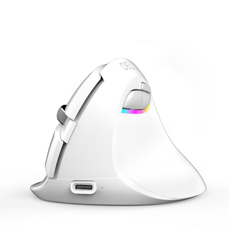 DELUX M618Mini Colorful Wireless Luminous Vertical Mouse Bluetooth Rechargeable Vertical Mouse(Color white) - Wireless Mice by DELUX | Online Shopping South Africa | PMC Jewellery | Buy Now Pay Later Mobicred