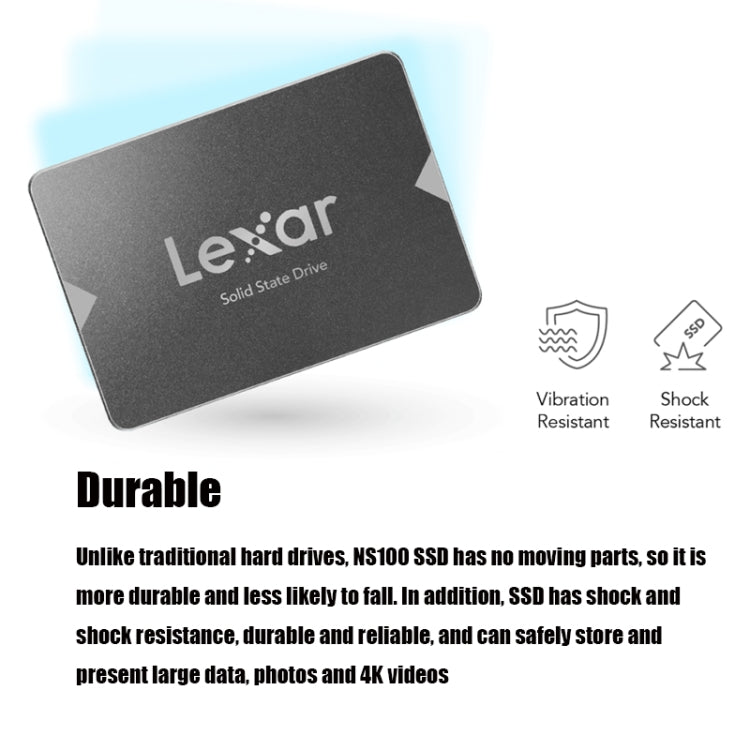 Lexar NS100 2.5 inch SATA3 Notebook Desktop SSD Solid State Drive, Capacity: 256GB(Gray) - External Solid State Drives by Lexar | Online Shopping South Africa | PMC Jewellery | Buy Now Pay Later Mobicred