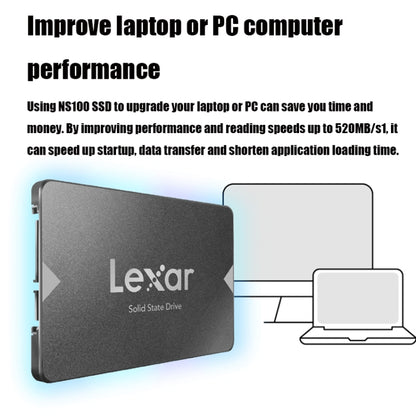 Lexar NS100 2.5 inch SATA3 Notebook Desktop SSD Solid State Drive, Capacity: 1TB(Gray) - External Solid State Drives by Lexar | Online Shopping South Africa | PMC Jewellery | Buy Now Pay Later Mobicred