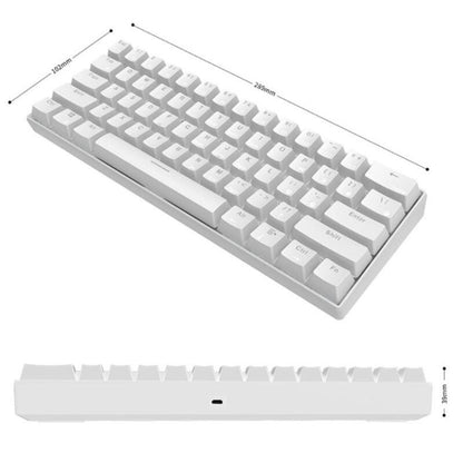 RK61 61 Keys Bluetooth / 2.4G Wireless / USB Wired Three Modes Tablet Mobile Gaming Mechanical Keyboard, Cable Length: 1.5m, Style:Tea Shaft(White) - Wired Keyboard by PMC Jewellery | Online Shopping South Africa | PMC Jewellery | Buy Now Pay Later Mobicred