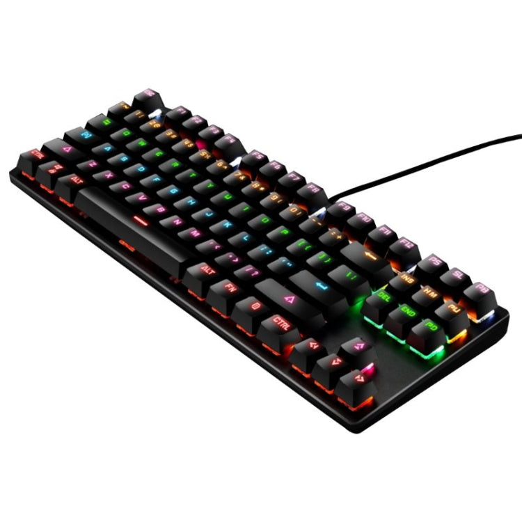 LEAVEN K550 87 Keys Green Shaft Gaming Athletic Office Notebook Punk Mechanical Keyboard, Cable Length: 1.8m(Black) - Wired Keyboard by PMC Jewellery | Online Shopping South Africa | PMC Jewellery | Buy Now Pay Later Mobicred