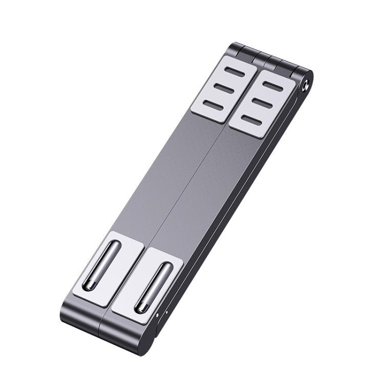 Metal Laptop Stand Computer Cooling Folding Mini Flat Raised Bracket(Gray) - Laptop Stand by PMC Jewellery | Online Shopping South Africa | PMC Jewellery | Buy Now Pay Later Mobicred