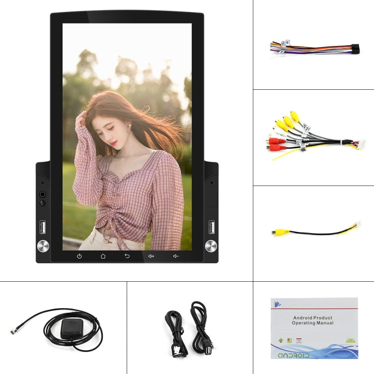 9.7 inch Vertical Screen HD 2.5D Glass Car MP5 Player Android Navigation All-in-one Machine, Specification:Standard+12 Lights Camera - Car MP3 & MP4 & MP5 by PMC Jewellery | Online Shopping South Africa | PMC Jewellery | Buy Now Pay Later Mobicred