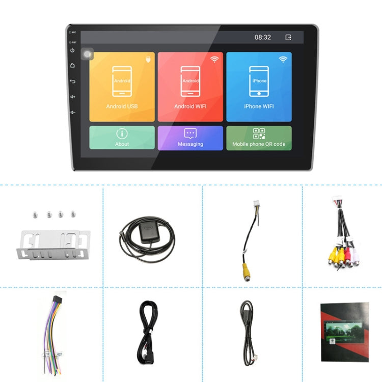 Universal Machine Android Smart Navigation Car Navigation DVD Reversing Video Integrated Machine, Size:10inch 1+16G, Specification:Standard+4 Lights Camera - Car DVD by PMC TechLife | Online Shopping South Africa | PMC TechLife | Buy Now Pay Later Mobicred