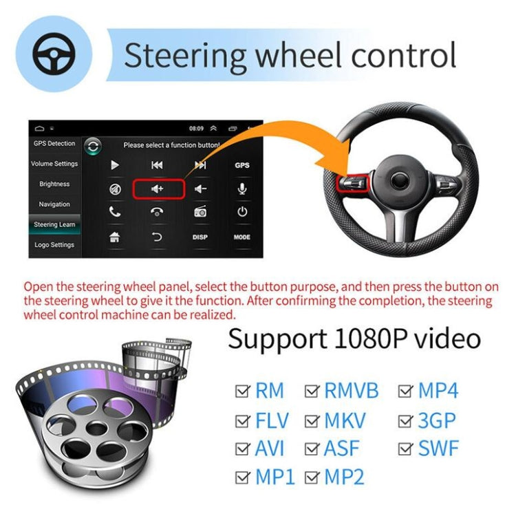 Universal Machine Android Smart Navigation Car Navigation DVD Reversing Video Integrated Machine, Size:10inch 2+32G, Specification:Standard+8 Lights Camera - Car DVD by PMC Jewellery | Online Shopping South Africa | PMC Jewellery | Buy Now Pay Later Mobicred