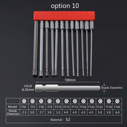 12 PCS / Set Screwdriver Bit With Magnetic S2 Alloy Steel Electric Screwdriver, Specification:10 - Drill & Drill Bits by PMC Jewellery | Online Shopping South Africa | PMC Jewellery | Buy Now Pay Later Mobicred