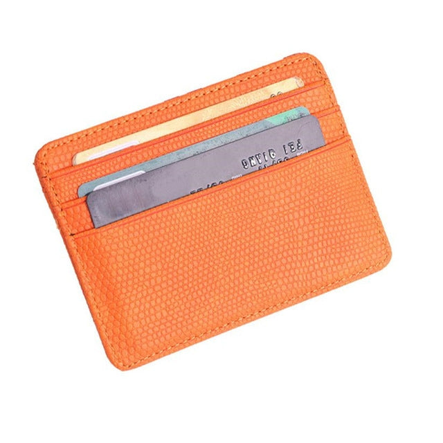 Lizard Pattern PU Leather Bank Card Set Card Package(Orange) - Card & Passport Bags by PMC TechLife | Online Shopping South Africa | PMC TechLife | Buy Now Pay Later Mobicred
