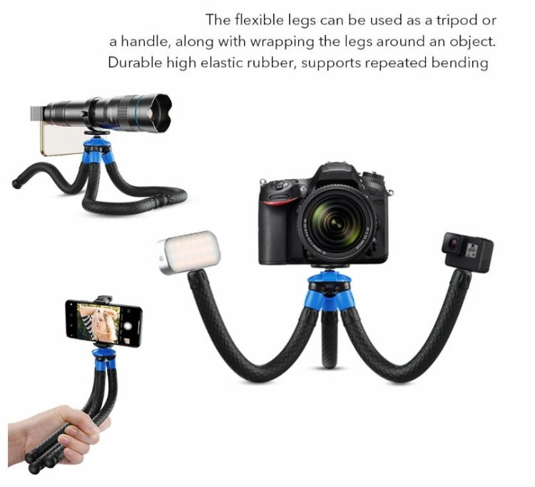 APEXEL APL-JJ07 Portable Hose Octopus Mini Mobile Phone Gopro Camera Selfie Live Stand(Blue Black) - Stand by APEXEL | Online Shopping South Africa | PMC Jewellery | Buy Now Pay Later Mobicred