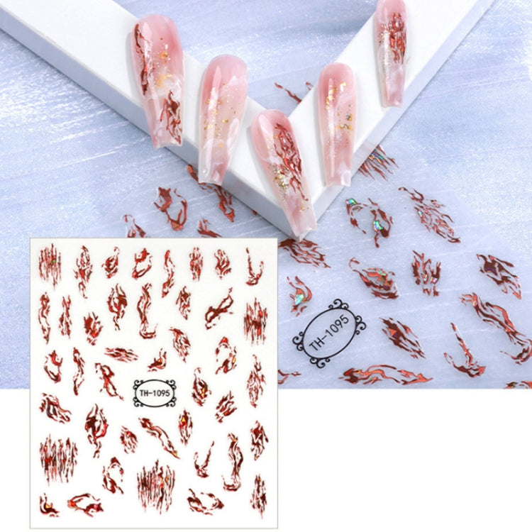 TH-1095 10pcs Frosted Transparent Back Adhesive Bronzing Smudged Nail Art Sticker - Nail Stickers by PMC Jewellery | Online Shopping South Africa | PMC Jewellery | Buy Now Pay Later Mobicred