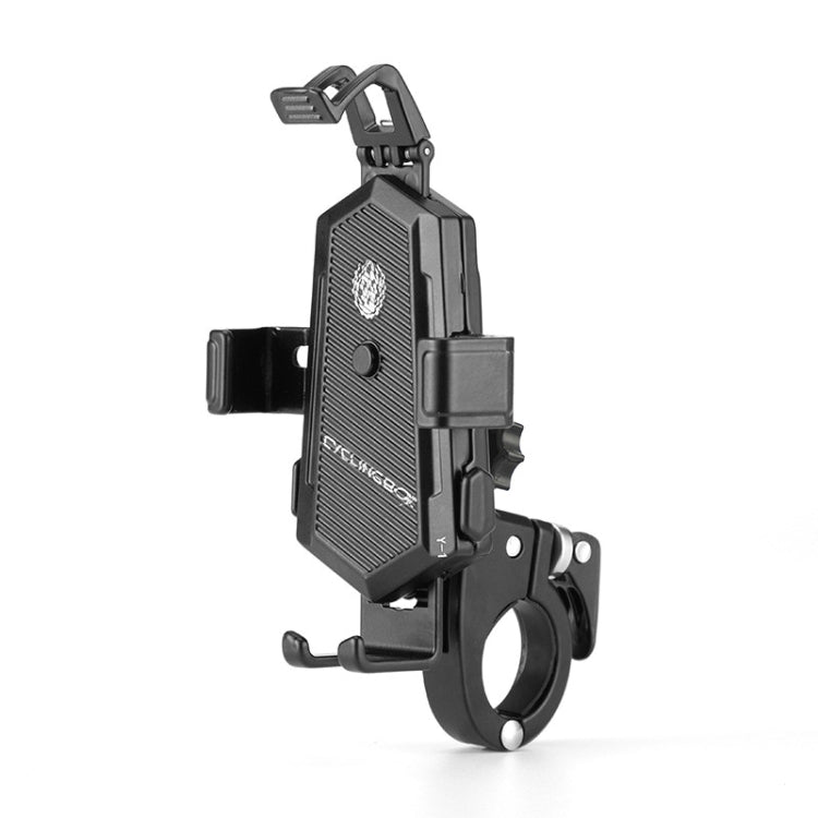 Bicycle Mobile Phone Holder Can Rotate And Adjust Fixed Aluminum Alloy Bracket Automatic Grab Bracket, Style:Handlebar Installation(Black) - Holders by PMC Jewellery | Online Shopping South Africa | PMC Jewellery | Buy Now Pay Later Mobicred