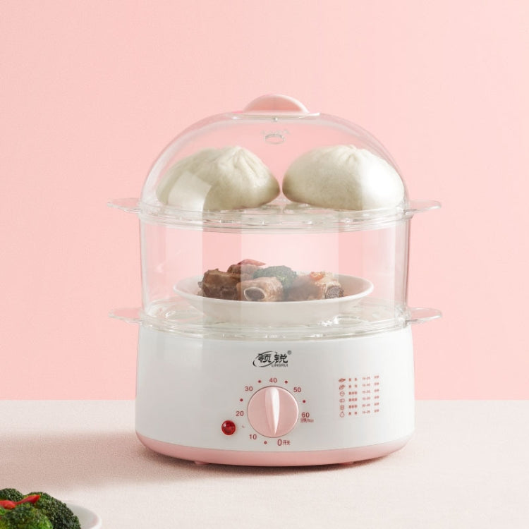 LINGRUI Timer Mini Multi-Function Egg Cooker Automatic Power Off Home Breakfast Machine, CN Plug, Specification:Double Layers(Grey) - free shipping - PMC TechLife - Order now!