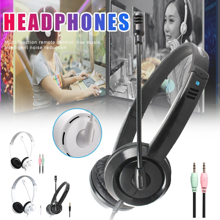 DANYIN DT326 Head-mounted Desktop Computer Children Learning Wire Headset with Microphone, Cable Length:1.8m, Style:USB(White) - free shipping - PMC Jewellery - Order now!