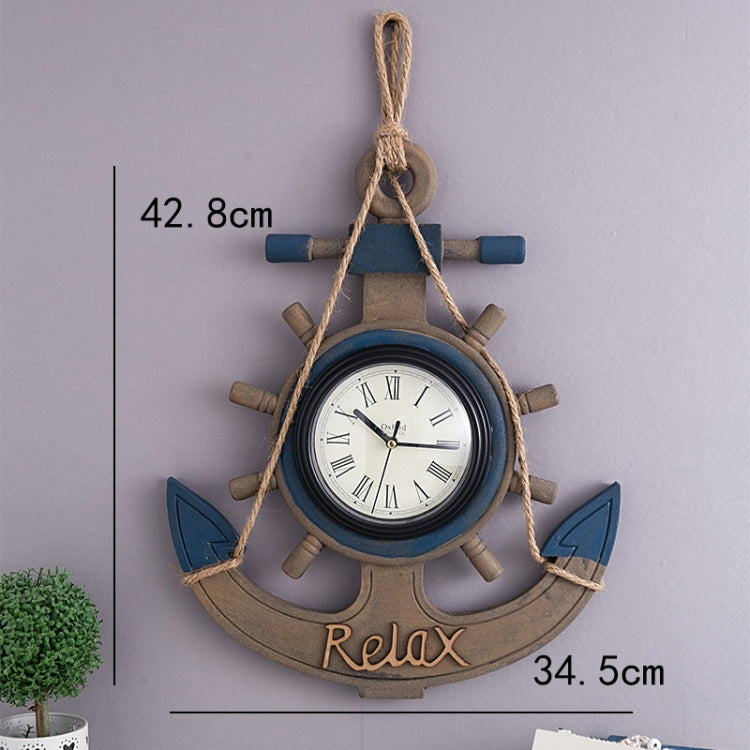 Retro Old Decoration Wall Clock Living Room Wooden Clock Wall Decoration(Blue) - Wall Clock by PMc TechLife | Online Shopping South Africa | PMc TechLife | Buy Now Pay Later Mobicred