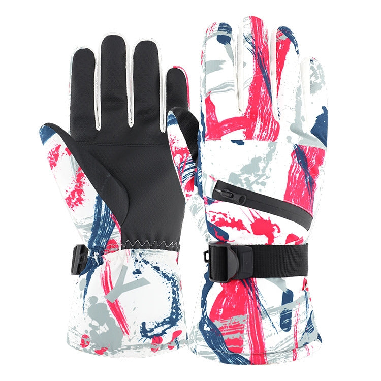 Winter Thermal Ski Gloves Outdoor Waterproof Velvet Gloves Thickening Touch Screen Motorcycle Gloves, Size: M(Red) - Locomotive Gloves by PMc TechLife | Online Shopping South Africa | PMc TechLife | Buy Now Pay Later Mobicred