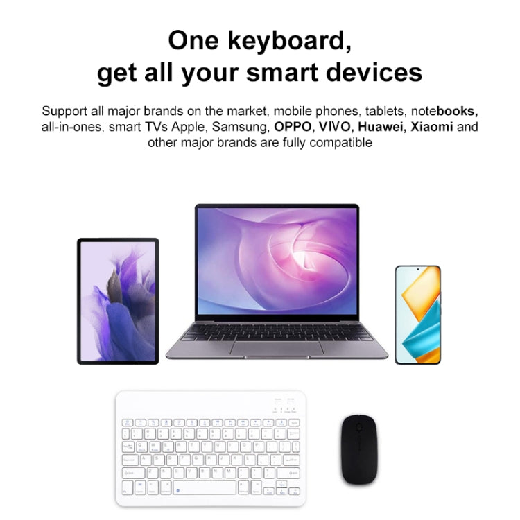 YS-001 7-8 inch Tablet Phones Universal Mini Wireless Bluetooth Keyboard, Style:Only Keyboard(White) - Universal Keyboard by PMC TechLife | Online Shopping South Africa | PMC TechLife | Buy Now Pay Later Mobicred