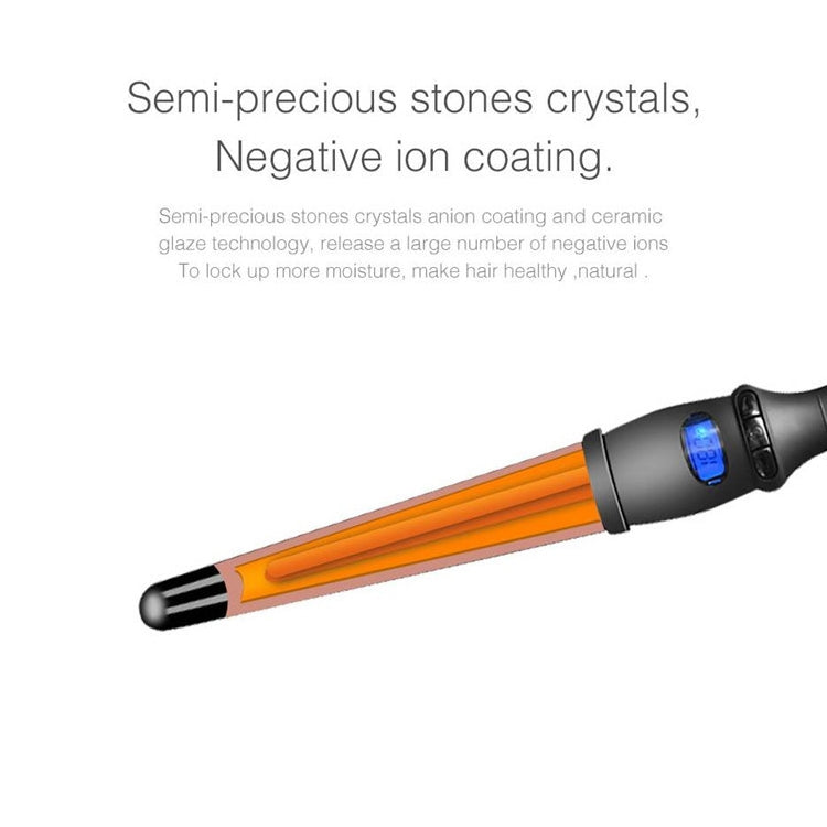 LCD Conical Curling Iron Single Tube Ceramic Glaze Pear Flower Cone, Size:32mm EU - free shipping - PMC TechLife - Order now!