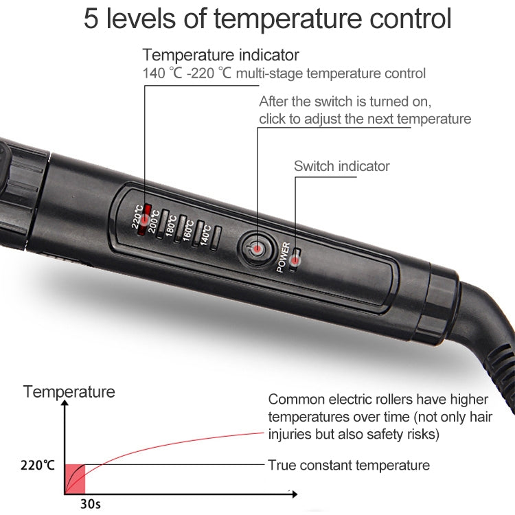 Nano Titanium Hair Curler with LED Digital Temperature Display, Size: 22mm, US Plug - free shipping - PMC TechLife - Order now!