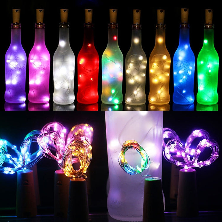 10 PCS LED Wine Bottle Cork Copper Wire String Light IP44 Waterproof Holiday Decoration Lamp, Style:2m 20LEDs(Blue Light) - Holiday Lights by PMC Jewellery | Online Shopping South Africa | PMC Jewellery | Buy Now Pay Later Mobicred