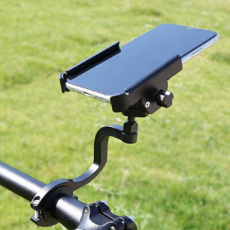 CYCLINGBOX Aluminum Alloy Mobile Phone Holder Bicycle Riding Takeaway Rotatable Metal Mobile Phone Bracket, Style:Heightened Handlebar Installation(Red) - Holders by CYCLINGBOX | Online Shopping South Africa | PMC Jewellery | Buy Now Pay Later Mobicred