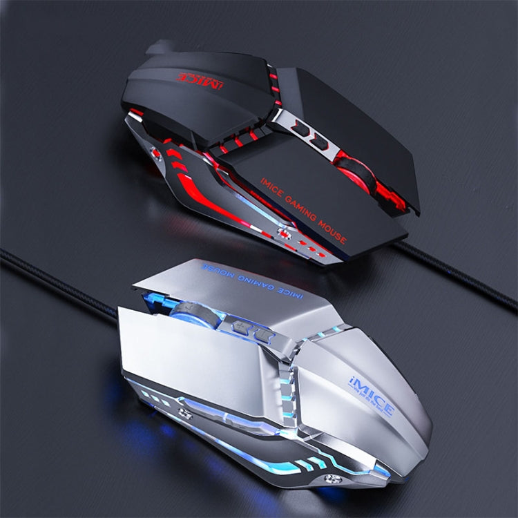 iMICE T80 7 Keys 3200 DPI Macro Programming Mechanical Gaming Wired Mouse, Cable Length: 1.8m(Silver Gray) - Wired Mice by iMICE | Online Shopping South Africa | PMC Jewellery | Buy Now Pay Later Mobicred