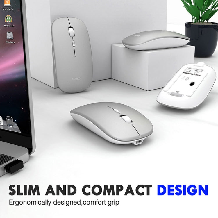 Inphic PM1 Office Mute Wireless Laptop Mouse, Style:Battery Display(Metallic Gray) - Wireless Mice by Inphic | Online Shopping South Africa | PMC TechLife | Buy Now Pay Later Mobicred