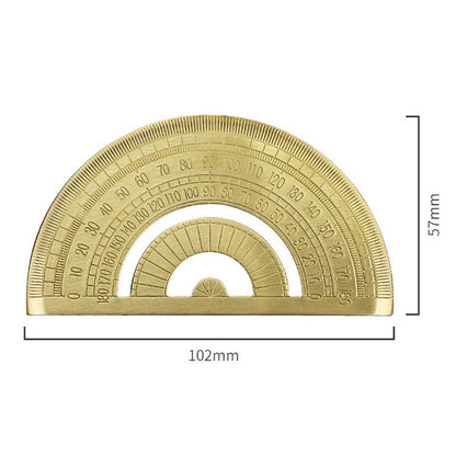 Brass Retro Drawing Ruler Measuring Tools, Model: 0-180 Degree Protractor - Rulers by PMC Jewellery | Online Shopping South Africa | PMC Jewellery